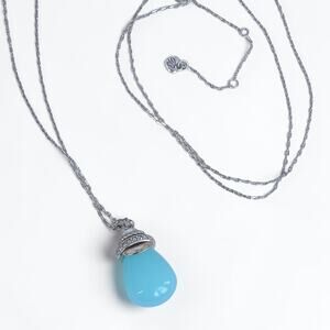 Brighton Neptune's Rings Quartz Stone Necklace Aqua Rose Gold Silver 36-39"